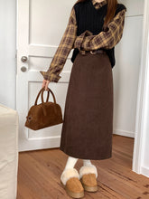 画像をギャラリービューアに読み込む, 休日に図書館に行く日のコーデュロイナロースカート_N1917