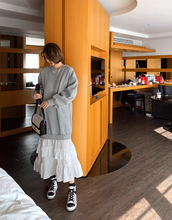 画像をギャラリービューアに読み込む, パスタランチを食べる日の裾ティアードスウェットワンピース_N1613