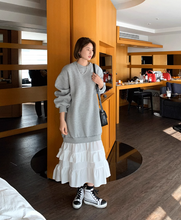 画像をギャラリービューアに読み込む, パスタランチを食べる日の裾ティアードスウェットワンピース_N1613