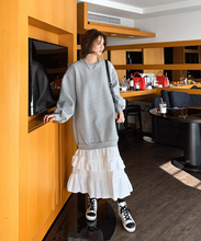 画像をギャラリービューアに読み込む, パスタランチを食べる日の裾ティアードスウェットワンピース_N1613