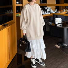 画像をギャラリービューアに読み込む, パスタランチを食べる日の裾ティアードスウェットワンピース_N1613