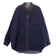 画像をギャラリービューアに読み込む, ショートカットが似合う女の子のオーバーサイズデニムシャツ_N1789