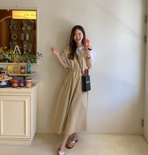 画像をギャラリービューアに読み込む, 雑貨屋さん巡りが好きな女の子のウエストギャザーVネックジャンパースカート_N3496