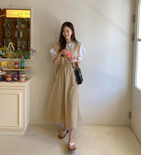 画像をギャラリービューアに読み込む, 雑貨屋さん巡りが好きな女の子のウエストギャザーVネックジャンパースカート_N3496