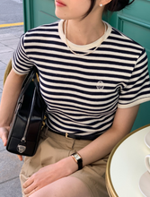 画像をギャラリービューアに読み込む, パリのカフェでブランチした日のワッフルボーダーTシャツ_N2121