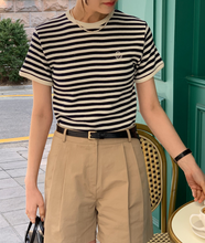 画像をギャラリービューアに読み込む, パリのカフェでブランチした日のワッフルボーダーTシャツ_N2121