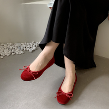 画像をギャラリービューアに読み込む, 思い出の場所へ連れていってくれるスエード調リボンバレエシューズ_N2809
