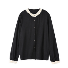 画像をギャラリービューアに読み込む, 美術館でときめきが起こるフリルバイカラーブラウス_N3408