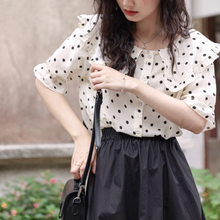 画像をギャラリービューアに読み込む, シャンゼリゼ通りですれ違ったあの子のフリルドットブラウス_N3537