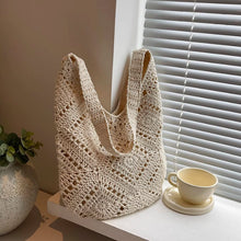 画像をギャラリービューアに読み込む, ひまわりのような編み目が揺れるマルシェのショルダーバッグ_K0040