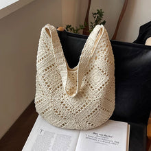 画像をギャラリービューアに読み込む, ひまわりのような編み目が揺れるマルシェのショルダーバッグ_K0040