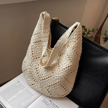 画像をギャラリービューアに読み込む, ひまわりのような編み目が揺れるマルシェのショルダーバッグ_K0040