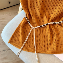 画像をギャラリービューアに読み込む, リネンのパンツと合わせて歩きたい、真夏の軽やか透かし編みトップス_K0064