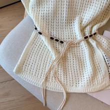 画像をギャラリービューアに読み込む, リネンのパンツと合わせて歩きたい、真夏の軽やか透かし編みトップス_K0064