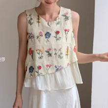 画像をギャラリービューアに読み込む, 草花の標本をそっとまとうノースリーブトップス_K0063