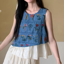 画像をギャラリービューアに読み込む, 草花の標本をそっとまとうノースリーブトップス_K0063