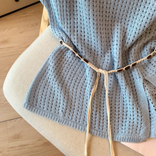 画像をギャラリービューアに読み込む, リネンのパンツと合わせて歩きたい、真夏の軽やか透かし編みトップス_K0064