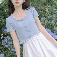 画像をギャラリービューアに読み込む, 麦わら帽子と笑顔の記憶、ひと夏のきらめきを纏うフリルトップス_K0157