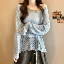 画像をギャラリービューアに読み込む, やわらかな日差しとレースに包まれる透かし編みトップス_K0054