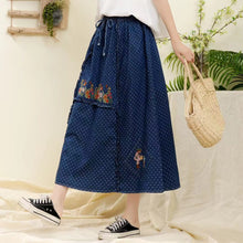 画像をギャラリービューアに読み込む, 森の小さなパン屋さんに行く日の刺繍デザインAラインスカート_N3128