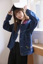 画像をギャラリービューアに読み込む, お気に入りのカフェに行く日の刺繍デニムジャケット_N1981