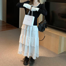 画像をギャラリービューアに読み込む, ココアにマシュマロをトッピングするレースティアードフリルスカート_N3229