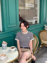 画像をギャラリービューアに読み込む, パリのカフェでブランチした日のワッフルボーダーTシャツ_N2121