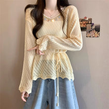 画像をギャラリービューアに読み込む, やわらかな日差しとレースに包まれる透かし編みトップス_K0054