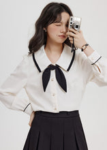 画像をギャラリービューアに読み込む, 恋に落ちた日のリボンタイパイピングブラウス_N3407
