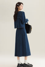 画像をギャラリービューアに読み込む, 【2点セット】シャンゼリゼ通りを歩く彼女のデニムセットアップ_N3500