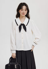 画像をギャラリービューアに読み込む, 恋に落ちた日のリボンタイパイピングブラウス_N3407