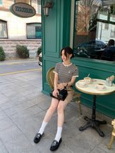 画像をギャラリービューアに読み込む, パリのカフェでブランチした日のワッフルボーダーTシャツ_N2121