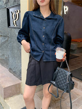 画像をギャラリービューアに読み込む, お洒落上級者なあの子のパフスリーブデニムシャツ_N1717