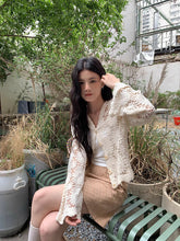画像をギャラリービューアに読み込む, 咲き始めた朝の花園を歩くようなフローラルクロシェカーディガン_K0068