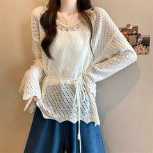 画像をギャラリービューアに読み込む, やわらかな日差しとレースに包まれる透かし編みトップス_K0054