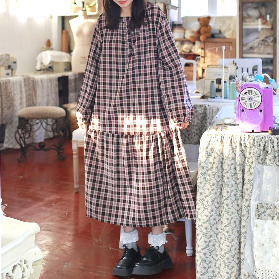 スコットランドチェック　ワンピース スコットランドチェック ワンピース コットンツイル GFロゴ タータン
