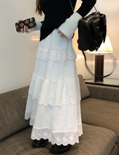 画像をギャラリービューアに読み込む, ココアにマシュマロをトッピングするレースティアードフリルスカート_N3229