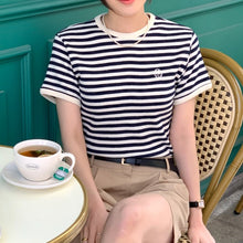 画像をギャラリービューアに読み込む, パリのカフェでブランチした日のワッフルボーダーTシャツ_N2121