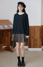 画像をギャラリービューアに読み込む, 美術館でときめきが起こるフリルバイカラーブラウス_N3408