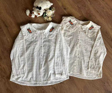 画像をギャラリービューアに読み込む, 喫茶店のホットケーキが好きなあの子の刺繍セーラーカラーブラウス_N3505