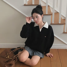 画像をギャラリービューアに読み込む, 韓国アイドルが好きなあの子のバイカラーポロトップス_N3464