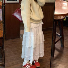 画像をギャラリービューアに読み込む, ココアにマシュマロをトッピングするレースティアードフリルスカート_N3229