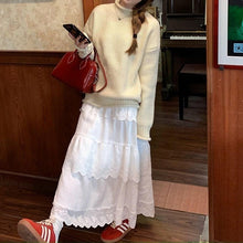 画像をギャラリービューアに読み込む, ココアにマシュマロをトッピングするレースティアードフリルスカート_N3229