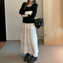 画像をギャラリービューアに読み込む, ココアにマシュマロをトッピングするレースティアードフリルスカート_N3229