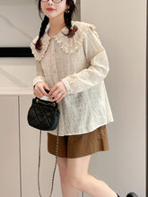 画像をギャラリービューアに読み込む, 喫茶店のホットケーキが好きなあの子の刺繍セーラーカラーブラウス_N3505