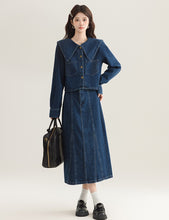 画像をギャラリービューアに読み込む, 【2点セット】シャンゼリゼ通りを歩く彼女のデニムセットアップ_N3500