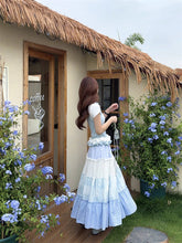 画像をギャラリービューアに読み込む, 【2点セット】優しい空の色を集めて歩く、ブルーとホワイトのティアードコーデ_K0113