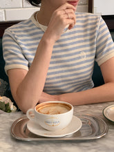 画像をギャラリービューアに読み込む, パリのカフェでブランチした日のワッフルボーダーTシャツ_N2121