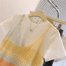 画像をギャラリービューアに読み込む, ビーチサイドの朝日をまとったパステルグラデーショントップス_K0048