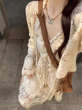 画像をギャラリービューアに読み込む, 咲き始めた朝の花園を歩くようなフローラルクロシェカーディガン_K0068